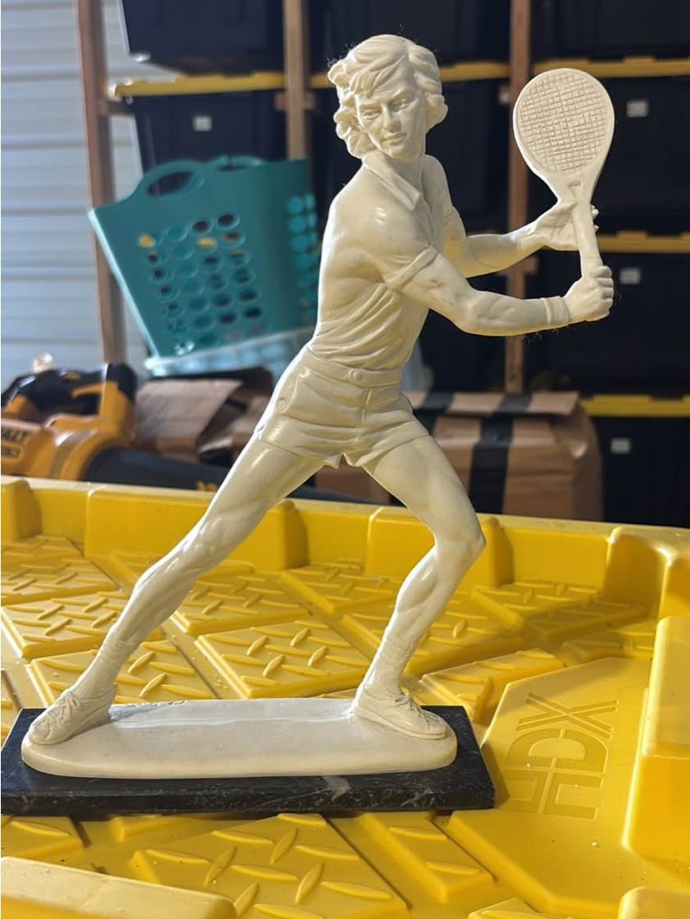 A. Santini Ivory Tennis Player Figurine - Decorative Home Art